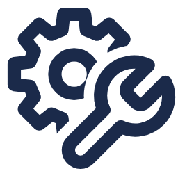 Gear and wrench maintenance icon